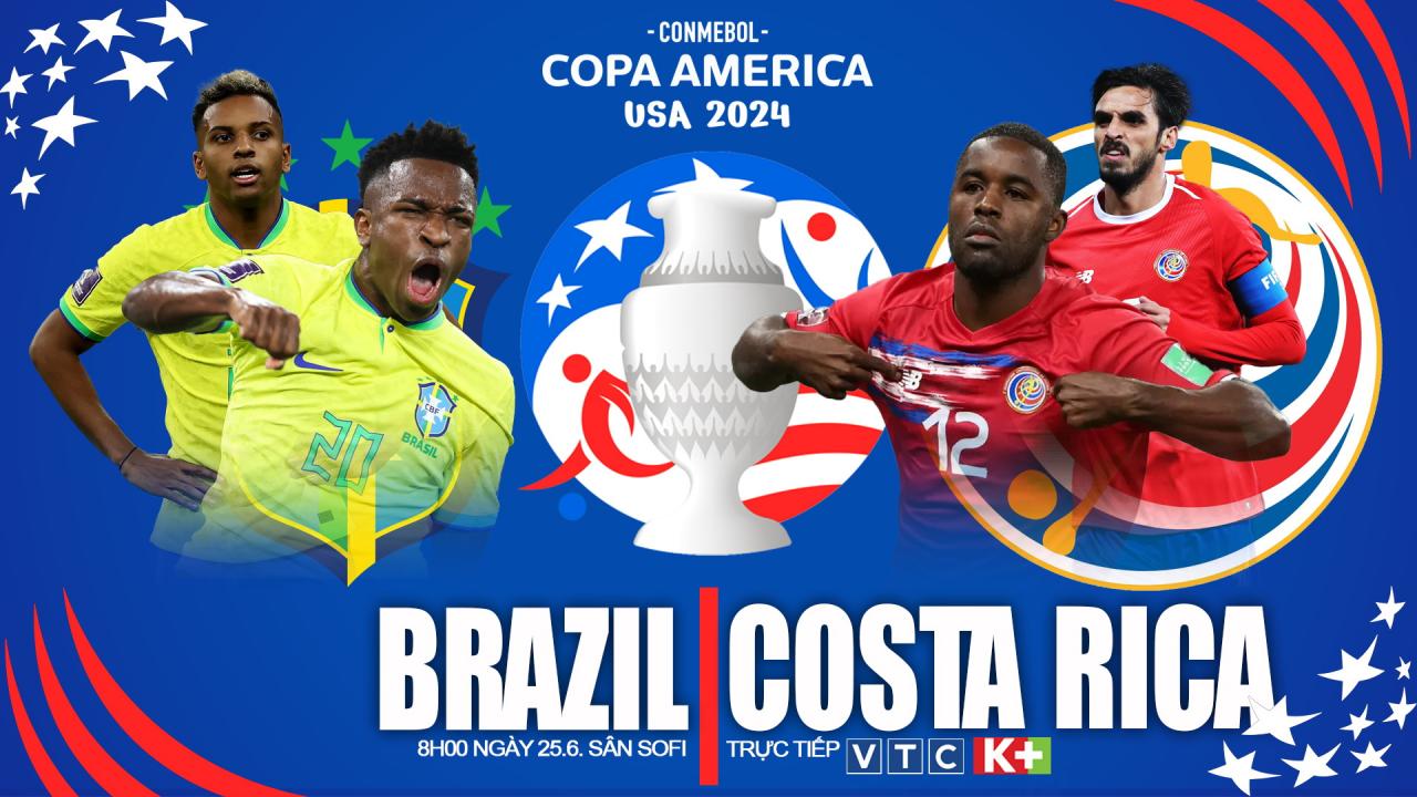 Nhận định bóng đá Brazil vs Costa Rica (8h00, 25/6), vòng bảng Copa America  2024