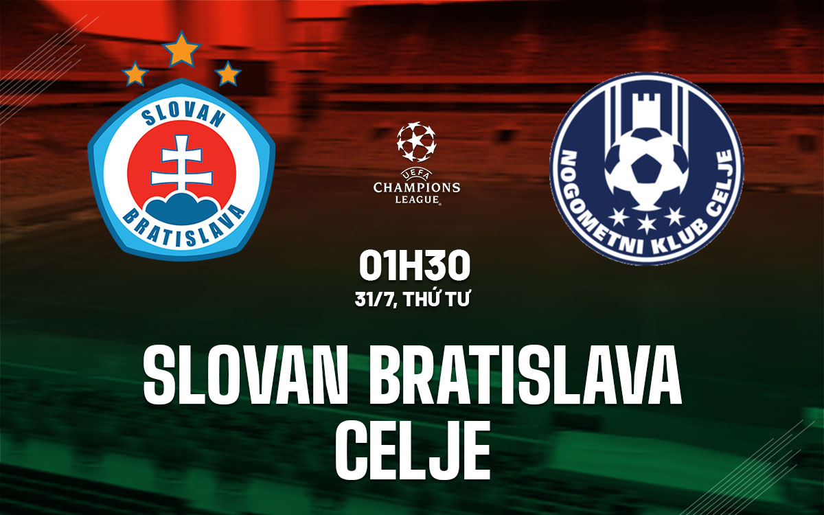 Nhận định bóng đá Slovan Bratislava vs Celje Cúp C1 hôm nay