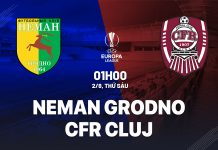 Nhận định bóng đá Neman Grodno vs CFR Cluj Cúp C3 hôm nay