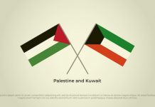 Premium Vector | Crossed flags of Palestine and Kuwait. Official colors.  Correct proportion