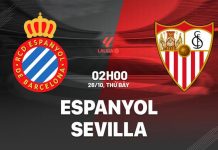 Nhận định Espanyol vs Sevilla, 02h00 ngày 26/10 Nhận định Espanyol vs Sevilla La Liga hôm nay: Dễ chia điểm
