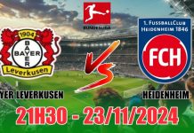 Nhận định Leverkusen vs Heidenheim, 21h30 ngày 23/11 Nhận định Bayer Leverkusen vs Heidenheim (21h30, 23/11) vòng 11 Bundesliga: Bayer thắng đậm