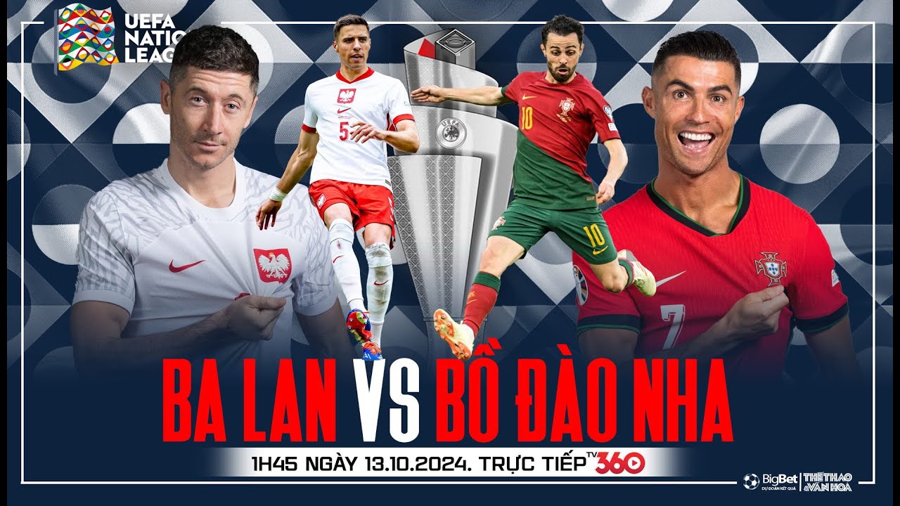 UEFA NATIONS LEAGUE | Ba Lan vs Bồ Đào Nha (1h45 ngày 13/10) trực tiếp  TV360 | NHẬN ĐỊNH BÓNG ĐÁ