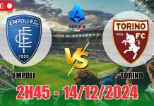 Nhận định Empoli vs Torino, 02h45 ngày 14/12 Nhận định kèo Empoli vs Torino (2h45, 14/12) vòng 16 Serie A: Hòa là hợp lý