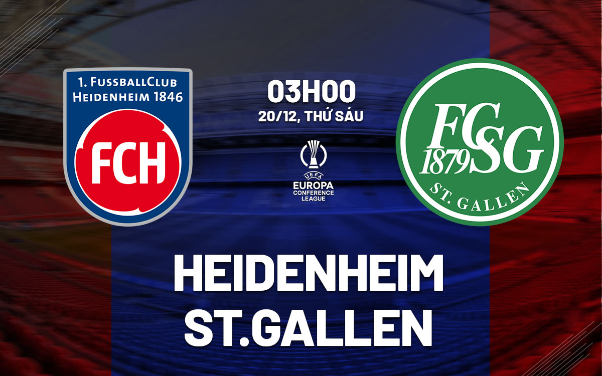 Nhận định bóng đá Heidenheim vs St.Gallen Cúp C3 hôm nay