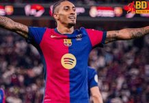 Raphinha gia hạn thành công với Barcelona