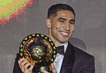 Hakimi là hậu vệ đầu tiên thắng giải của CAF