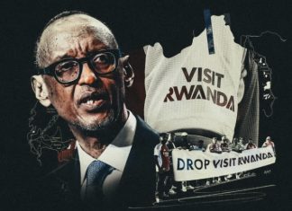 Góc khuất Visit Rwanda Tổng thống Rwanda, Paul Kagame và người hâm mộ Arsenal biểu tình phản đối sự hợp tác giữa hai bên