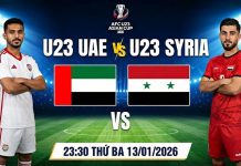 Soi kèo U23 UAE vs U23 Syria,23h30 ngày 13/1/2026, Bảng B VCK U23 Châu Á 2026