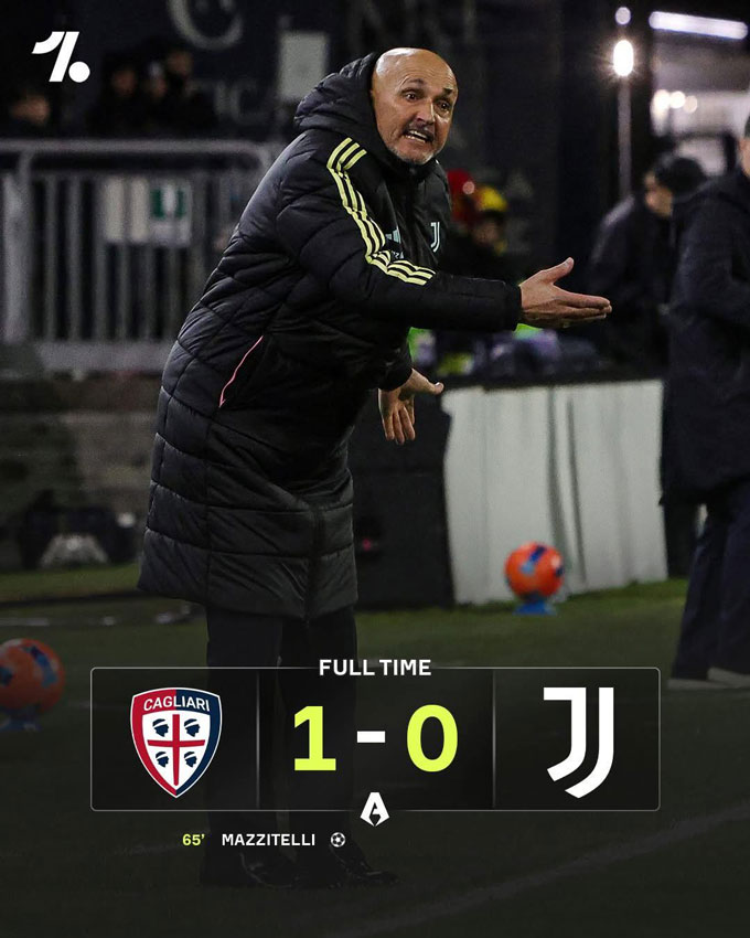 Juventus để thua 0-1 trên sân của Cagliari
