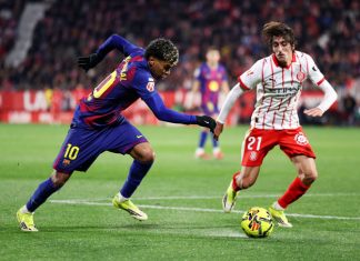 Lamine Yamal đạt cột mốc mà chưa cầu thủ nào làm được Yamal thi đấu đầy nỗ lực ở trận gặp Girona