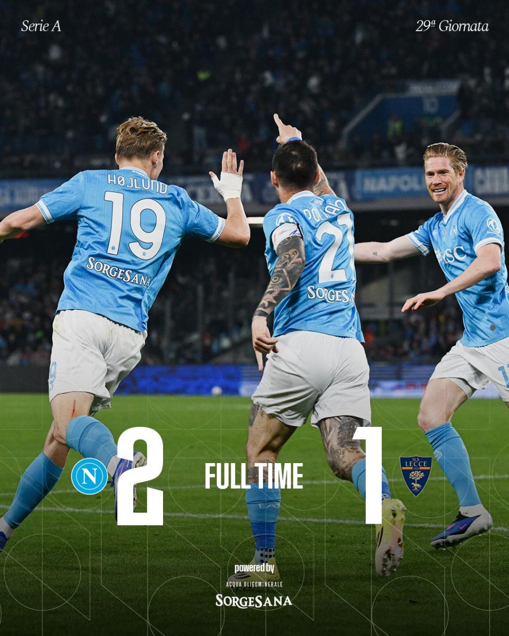 Napoli thắng Lecce 2-1 - Ảnh: NapoliSC