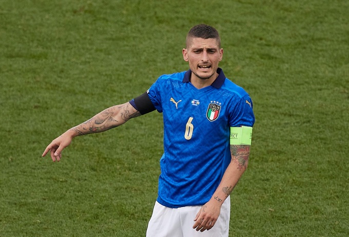 Verratti từng đeo băng đội trưởng Azzurri