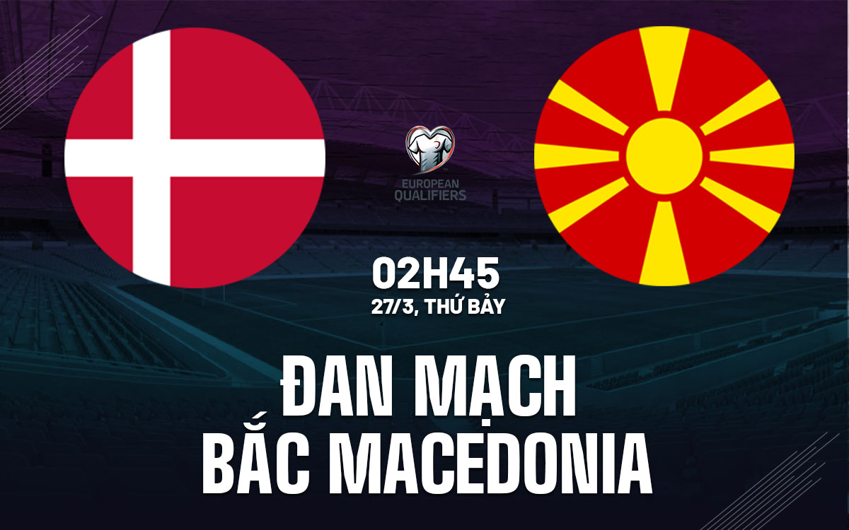 Nhận định bóng đá Đan Mạch vs Bắc Macedonia playoff đêm nay
